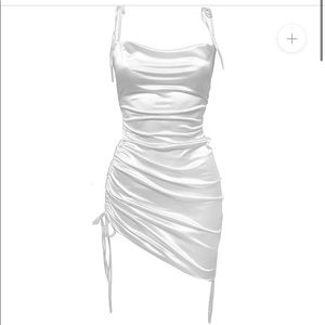 Leau white silk cabo dress